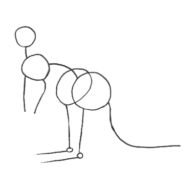 Как нарисовать кенгуру, шаг 2