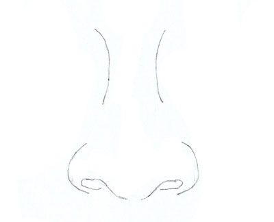 Как нарисовать нос человека, шаг 4