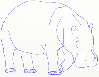 Как нарисовать бегемота, шаг 5